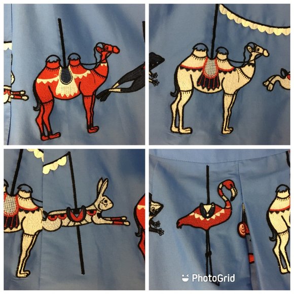 Plus Size Skirt Pockets, Novelty Print Skirt, Circus Skirt, Embroidered Skirt - Picture 6 of 14